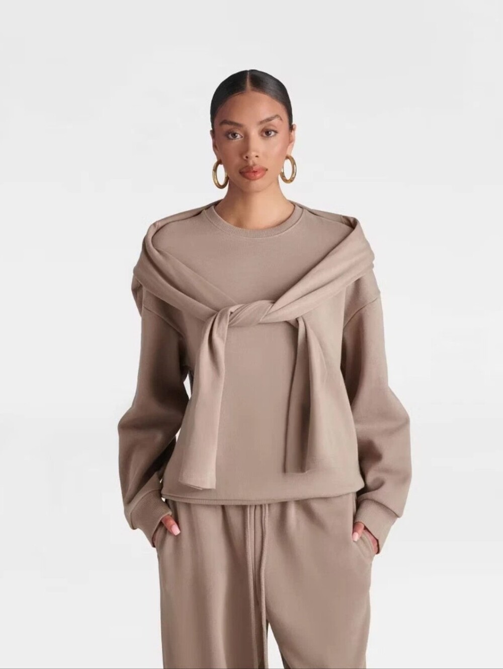 KBB by KAHLANA Women Long Sleeve 'The Double Layer Crewneck Sweatshirt Size M